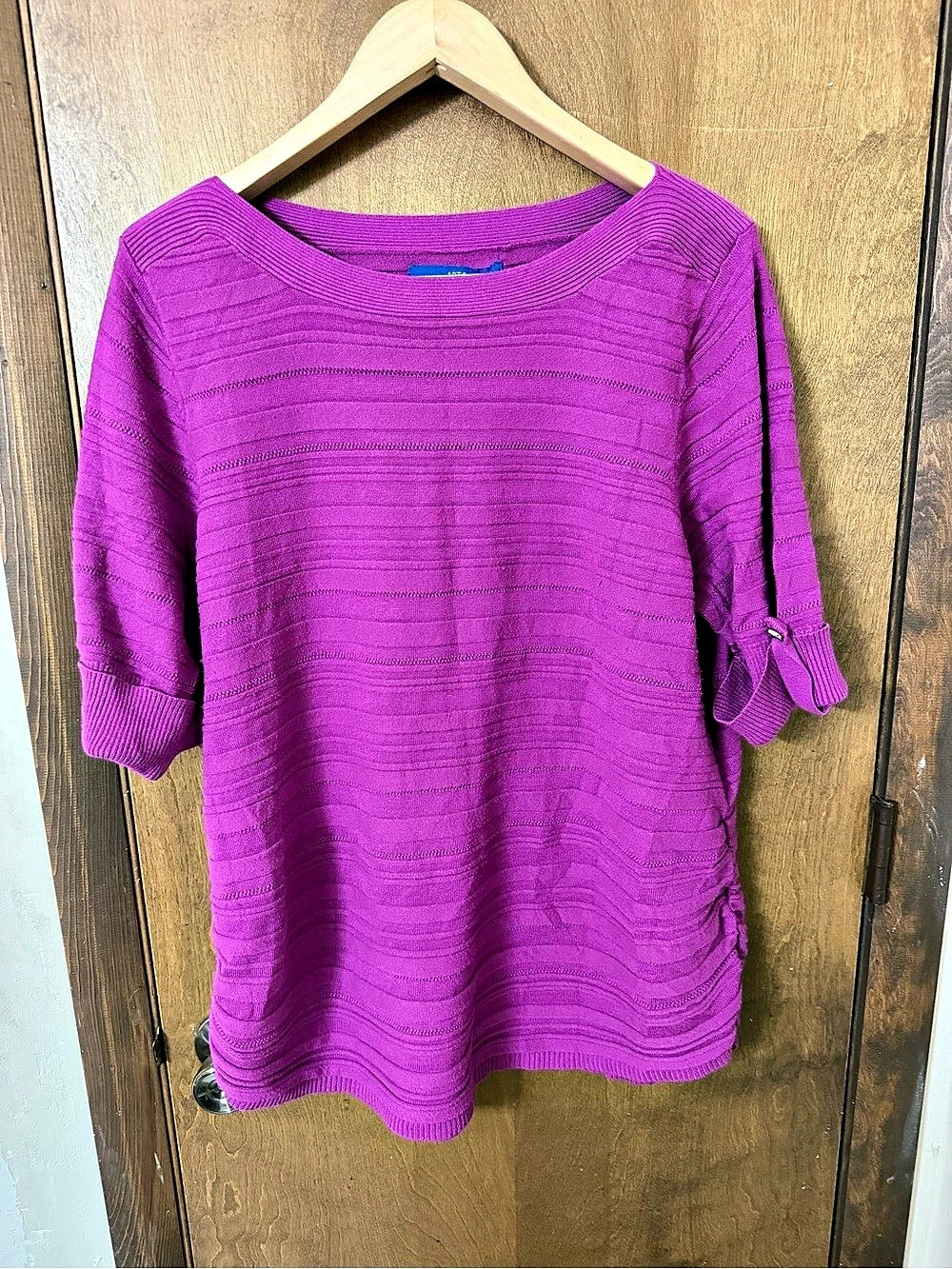 APT. 9 Women’s 1X Textured Knit Sweater Purple